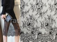 3 M Long 150 CM Black / Off white French Chantilly Lace Elegant wedding dress lace fabric