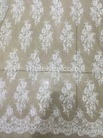 Small MOQ custom embroidered french lace fabric
