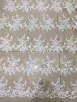 Sale  Off white corded Top quality French Lace fabric
