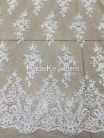 Small MOQ  custom wedding dress embroidered lace trim and fabric