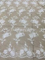 MOQ 30yards only Gorgeous Embroidered Tulle swiss lace Chantilly french lace fabric