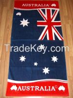 Wholesale Cotton Full Rective Printed Flag Beach Towels