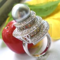 Sell 925 silver real pearl rings(R5798)