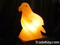 Rock Salt Bird lamp