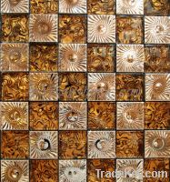 Sell decorative glass mix metal mosaic jsm-