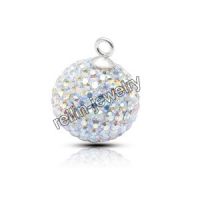 sell crystal ball pendant, 10mm AB white crystal necklace