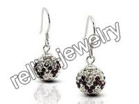 10mmcrystal ball earrings, 925 silver earrings, fashion earrings