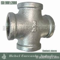 Malleable Iron Pipe Fittings Galvanized Cross 180