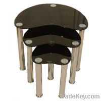 modern design black tempered glass nesting table xyct-134
