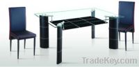 modern design new tempered glass dining table and chair xydt-167