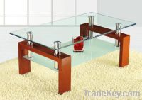 modern design new wood with glass coffee table xymct-028