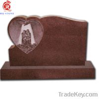 Sell red granite heart style New Zealand tombstone and monuments