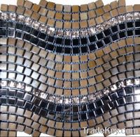 Sell marble mosaic mix glass and stainless steeel PT128