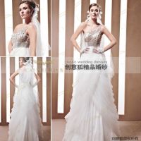Sell one shoulder beaded wedding dresses, beaded wedding dresses 90009