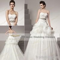 Sell CONIEFOX 90181 White Strapless Beaded Lace Wedding Dresses