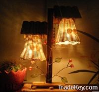 arrival/double tile-roofed house table lamp/bamboo lampshade/countrysi