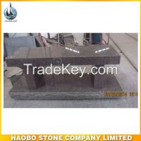 Chinese Mahogany granite memorial bench decoration for cemetery