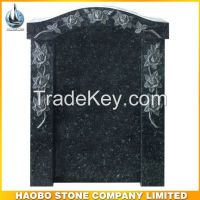 Granite headstone with rose engraving