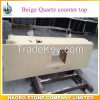 Beige quartz stone counter top for promotion sales