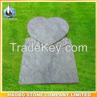 Carara white marble heart shape monument