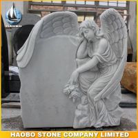 Sell Beautiful Hand Carved Angel Memorial & Tombstone in White Marble