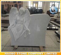 Sell Quality Hand Crafted Angel Headstone and Memorial In White Marble