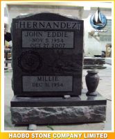 Sell Haobo Stone Apex Top Headstone Black Granite With Cemetery Vase