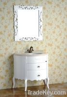 White solid wood bathroom cabinet B8035