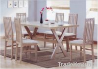 X Leg Fix Top Dining Set