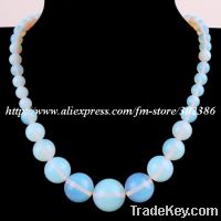Hot Sale Opal Opalite Gemstone Round Bead Necklace, 35 Pcs/Lot