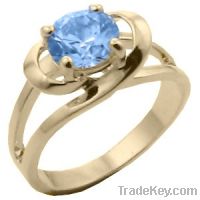 Sell stainless steel ring with blue zircon
