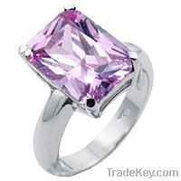 produce stainless steel casting ring with purple zircon