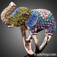 Sell full rhinestones elephant rings (MD-244)