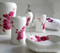 Sell red flower High-quality porcelain bathroom set