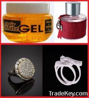 Sell  of luxury perfumes, hair gel rings, silver luxury