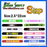 Sell silicone slap band bracelet and wristbands