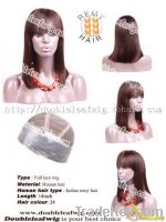 Sell PU around human hair full lace wig