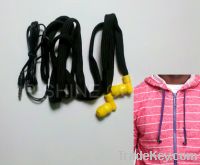 Sell hoodie drawstring earphone manufacturer washable headphone drawco