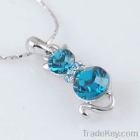 Sell Cat Shaped Crystal Necklace