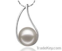 10-11mm Freshwater Pearl setting on 925 Silver Pendnat, Simple style