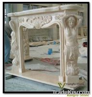 Sell Stone Beige Marble Fireplace Mantel