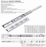 Full drawing-out three-section steel-ball slide