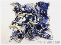 Sell silk scarf high quality heavy silk scarves 135cm square scarf