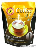 Slimming loss weight by drinking Coffee 21 Plus L-Carnitine