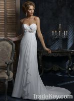 Sell white-chiffon-style-pretty-bridal wedding dresses-strapless-A-lin