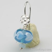 Sell Solid Silver Earrings with lampwork glass beads