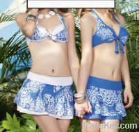 Sell NV1152 halter printed bikini Bra+Skirts