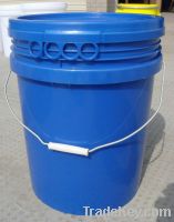 Sell 20L blue plastic bucket with lid, plastic tub, pail, barrel