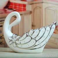 white porcelain swan flower vase pot 11049