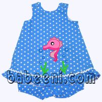 Sell lovely two piece set for baby girl, applique dress